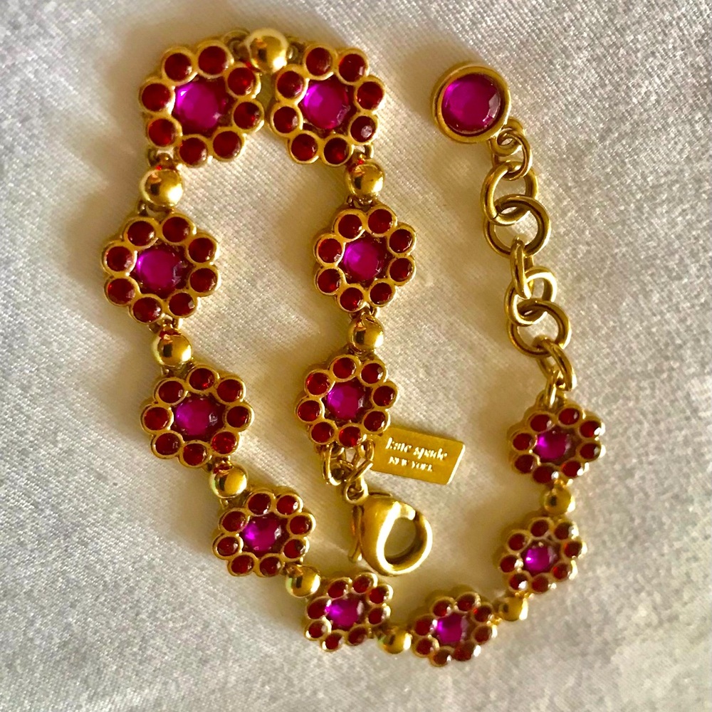 NWOT Kate Spade Gold and Red Bracelet - Picture 2 of 8